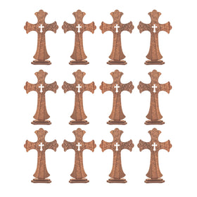 Cregugua home church decor wall cross, warm natural wood accent.