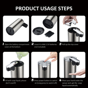Crehora 3-level volume control dial for adjustable soap amounts.