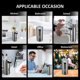 Crehora soap dispenser in kitchen and bathroom scene demonstrates versatile placement.