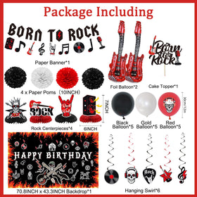 Crenics born to rock banner enhances the celebration with a rock vibe