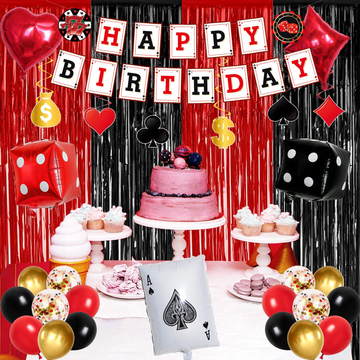 Crenics casino theme backdrop helps create shareable party moments.