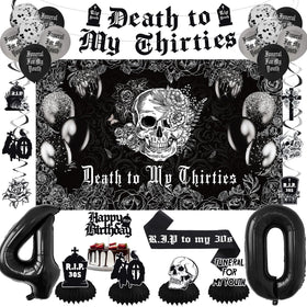 Crenics death to my thirties backdrop for dramatic party photos