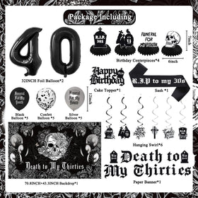 Crenics death to my thirties banner as a striking entrance decor
