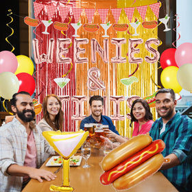 Crenics hanging swirls decor adds dynamic movement to party spaces.