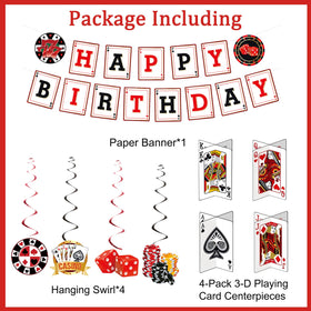 Crenics poker birthday banner highlighting the casino theme for photos