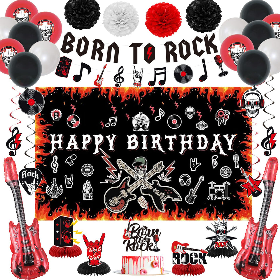 Crenics rock and roll backdrop for bold birthday photos and party setup