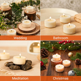 Crenovo dinner party tea lights create safe, ambient lighting for meals
