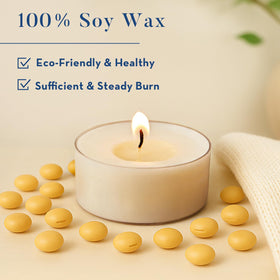 Crenovo non-toxic soy tea light offers consistent burn with minimal soot
