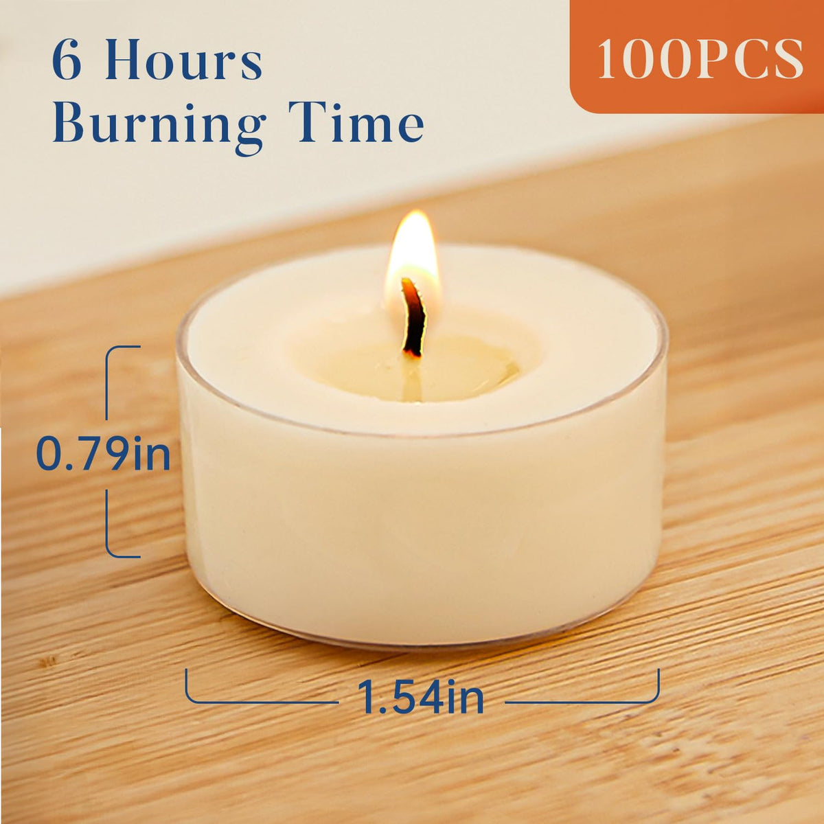 Crenovo soy wax tea lights burn for six hours with a clean, steady glow