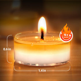 Crenovo tea light with 4-hour burn emits clean, smokeless light