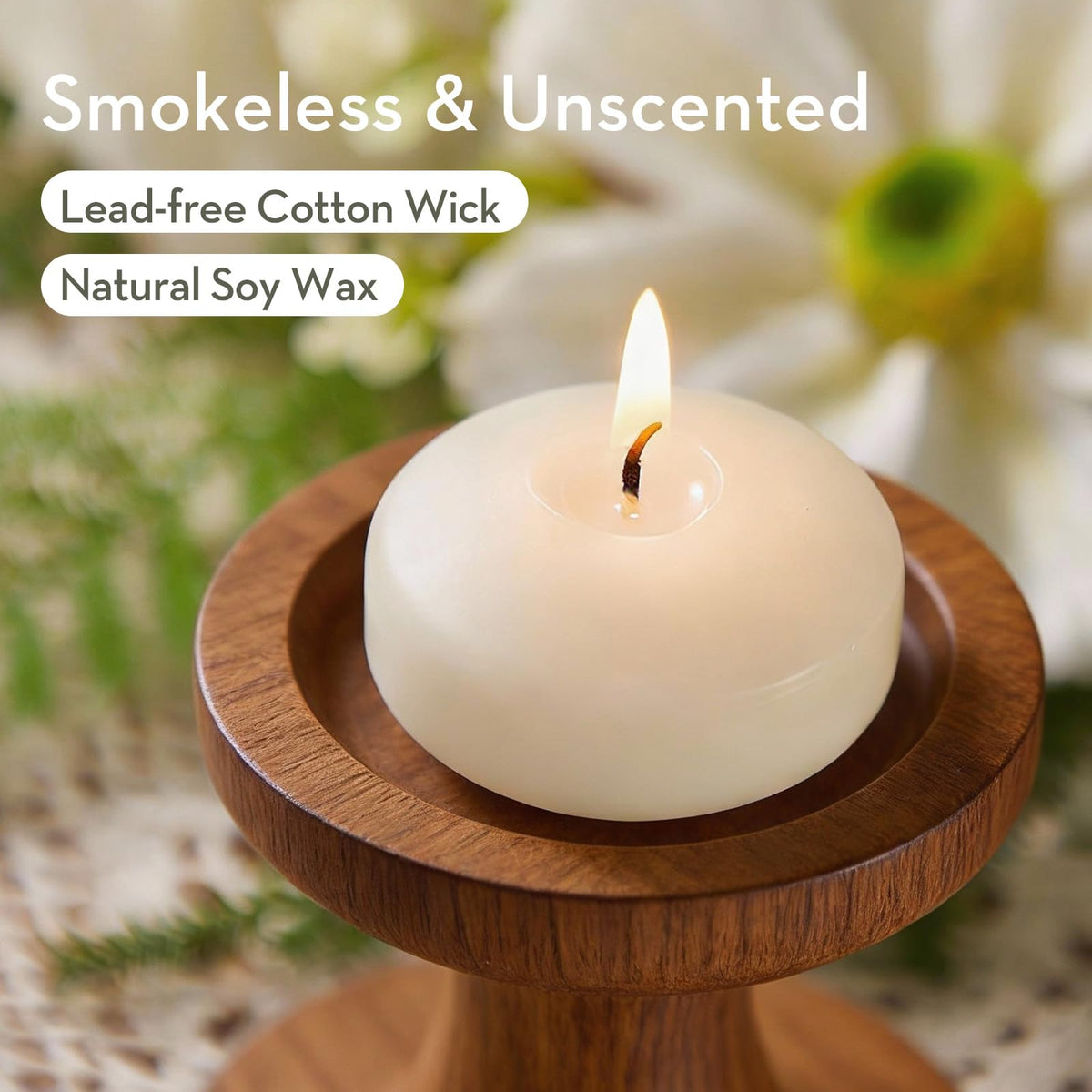 Crenovo unscented wax candle delivers a clean burn with minimal odor.
