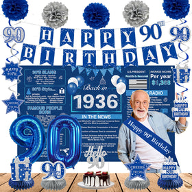 Crenics blue 1936 backdrop for memorable 90th birthday photos