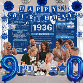 Crenics blue paper pom poms brighten the party space