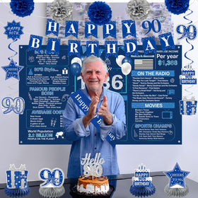 Crenics blue 90th sash adds stylish celebrant flair