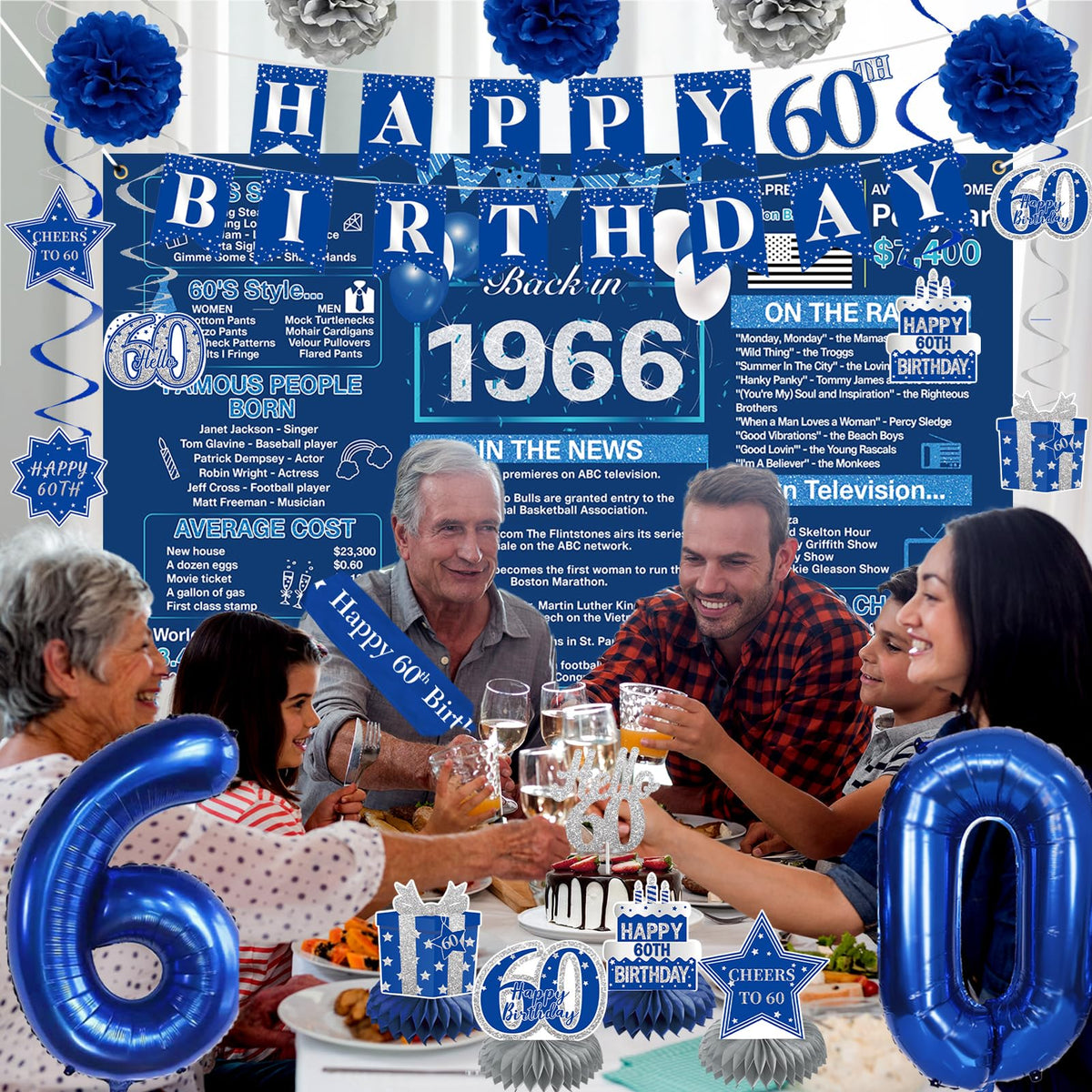 Crenics happy 60th birthday sash designed for easy party wear.