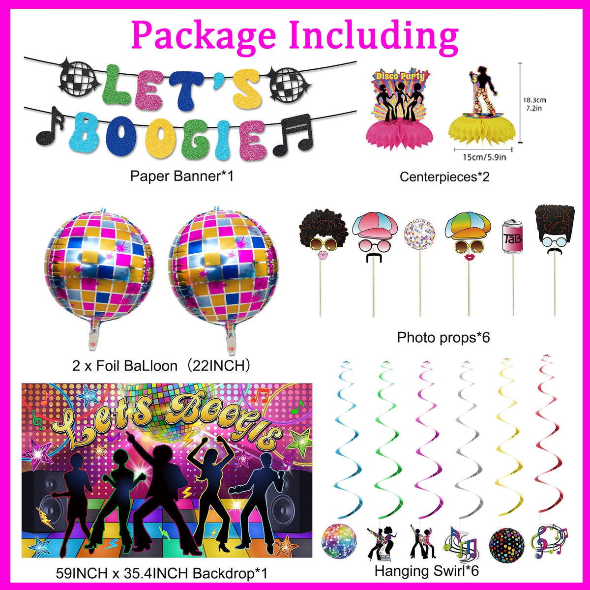 Crenics lets boogie banner adds nostalgic flair to party entrances.