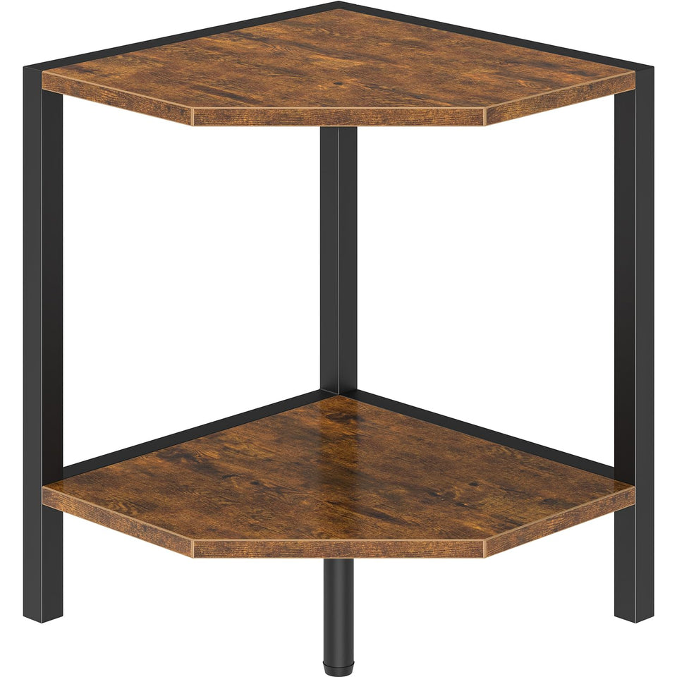 Creso hom corner shelf stand two-tier display in living room.