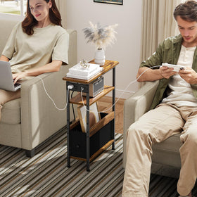Creso hom rustic brown finish complements cozy bedroom decor.