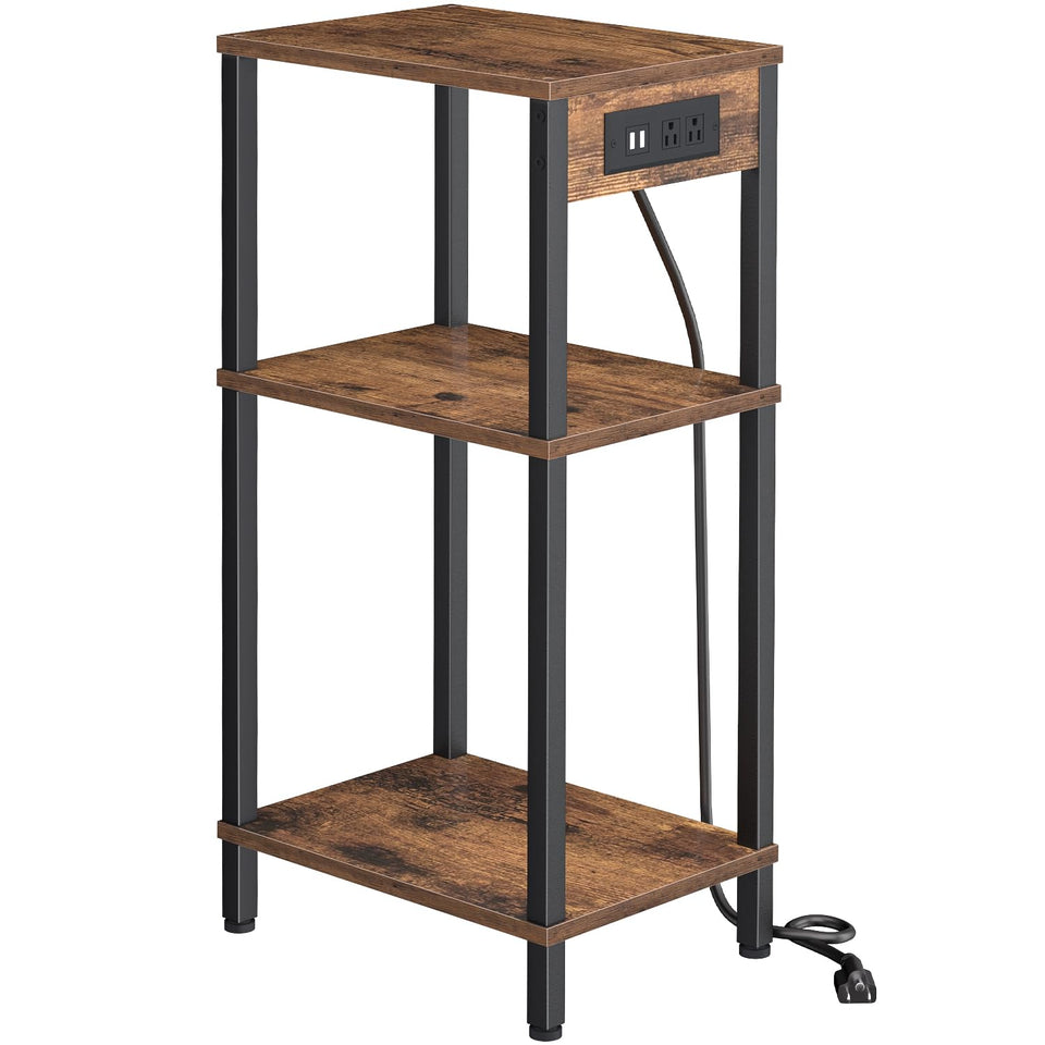 Creso hom Side Table with Charging Station showing dual outlets.