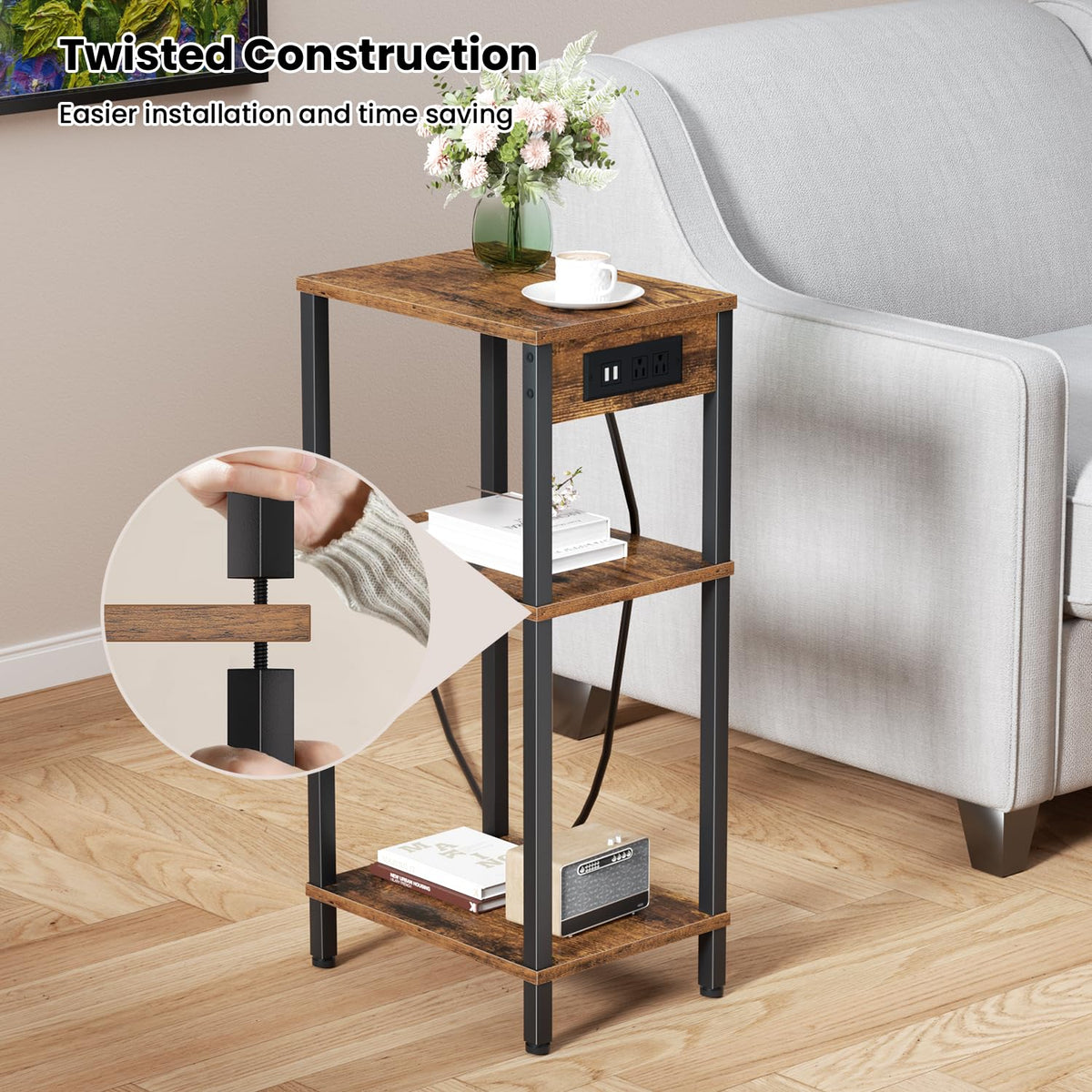 Creso hom rustic brown top with natural grain and sturdy support.