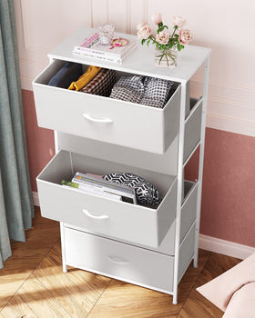 Crestlive dresser used as bedroom storage and a nightstand for essentials.