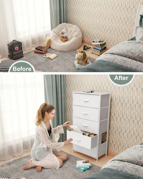Crestlive slim 5-drawer chest fits a narrow spot in small rooms.