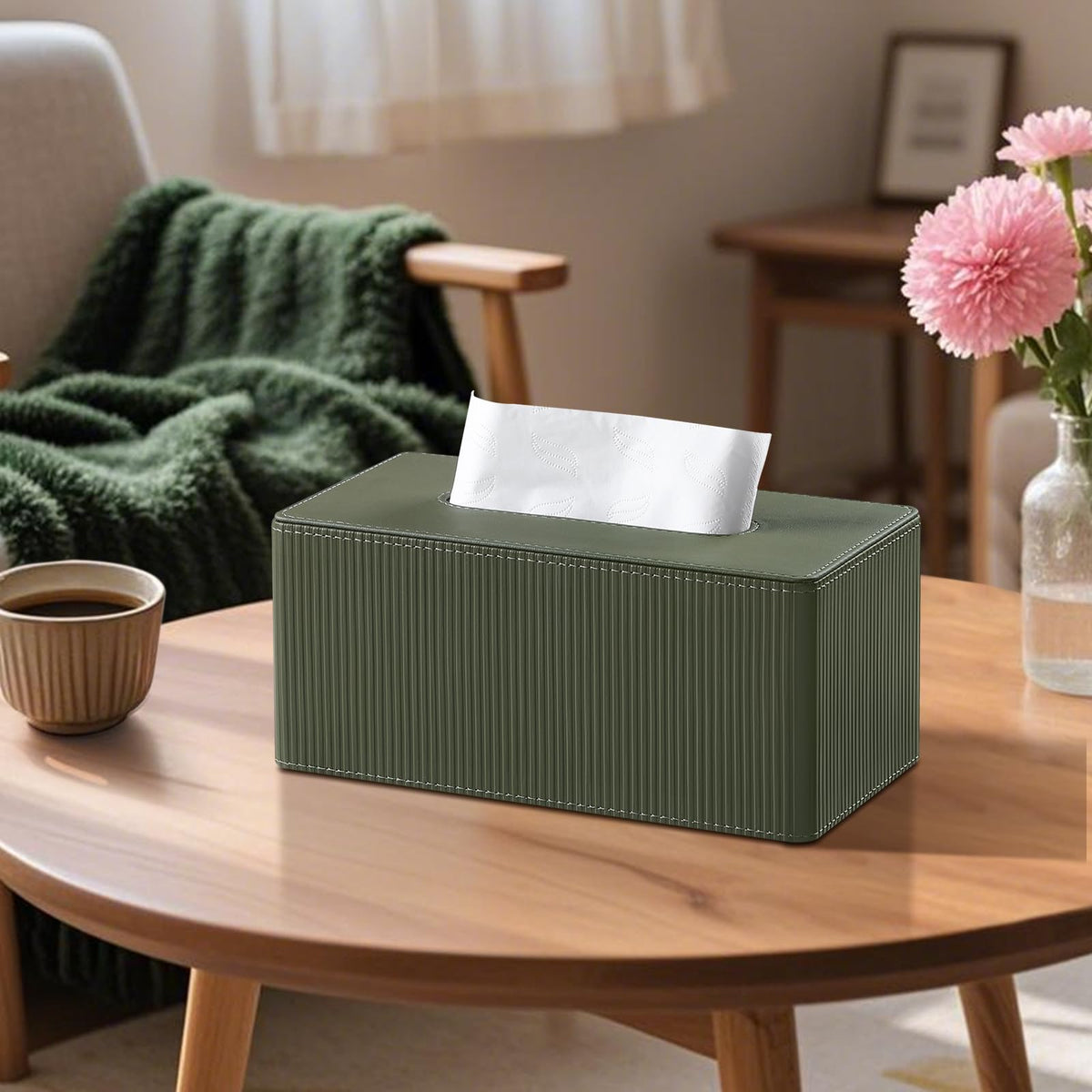 Cretkhp easy refill tissue box cover for simple loading