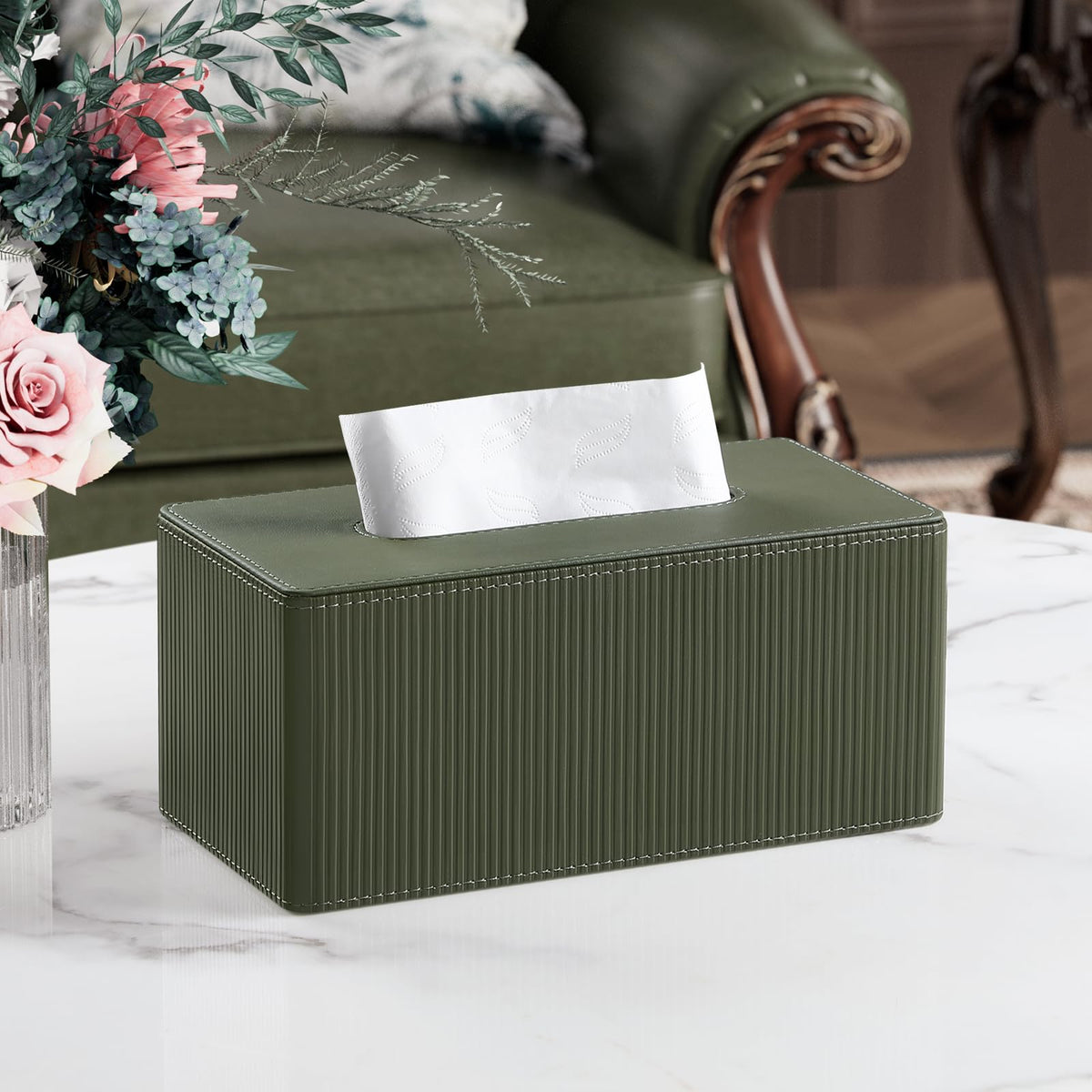 Cretkhp magnetic closure tissue box holder demonstrating secure access