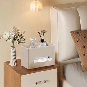 Cretkhp multifunctional tissue holder suits bathroom, bedroom, or desk.