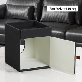 Cretkhp PU leather interior with velvet lining delivers a premium feel.