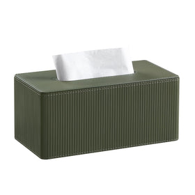 Cretkhp PU leather tissue box cover in rectangle shape showing durable, stylish organization