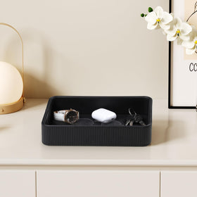 Cretkhp leather valet tray large storage for watches and jewelry
