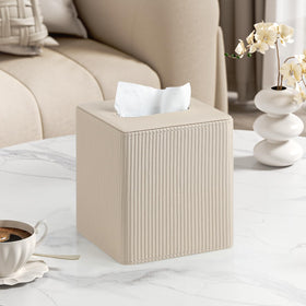 Cretkhp square tissue holder with modern design for home or office decor.