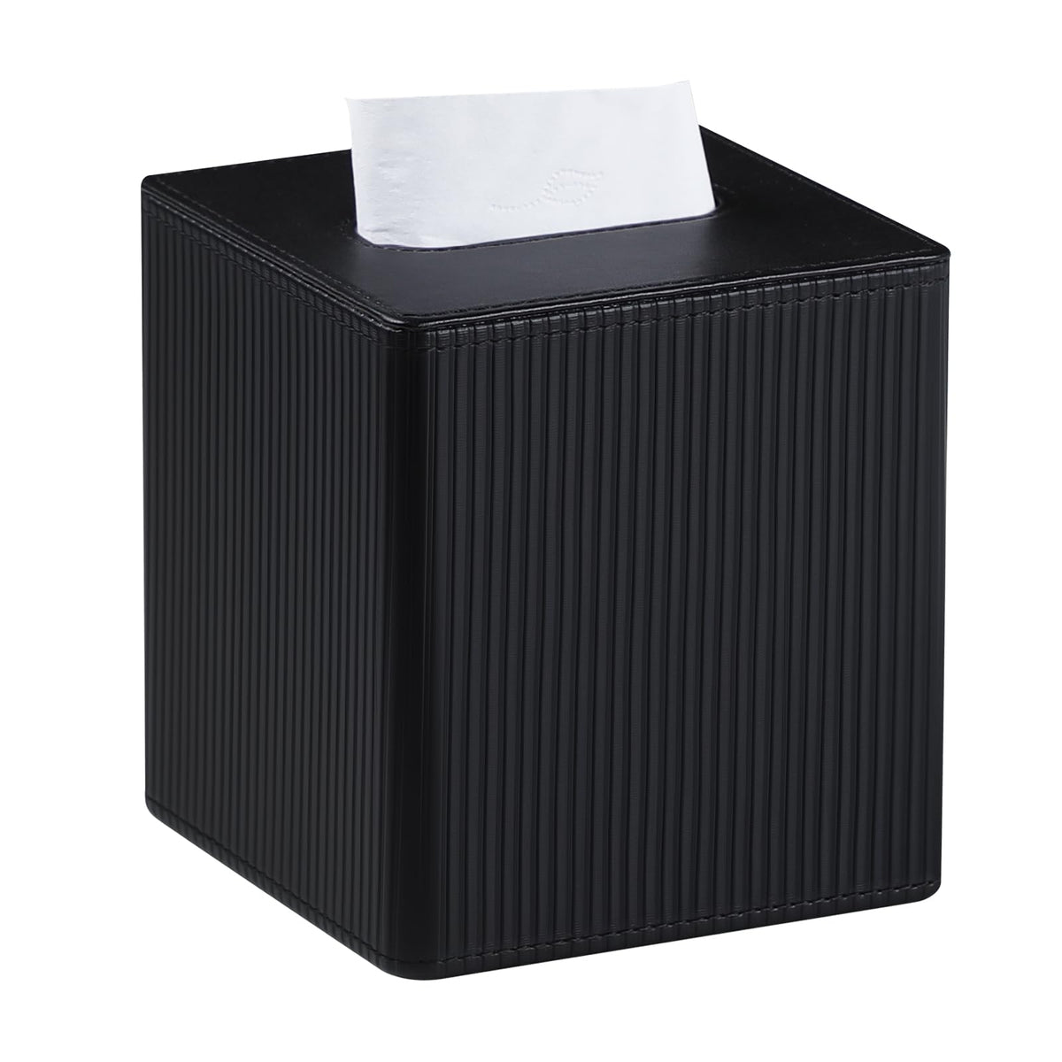 Cretkhp tissue box cover with magnetic closure keeps tissues secure and accessible.