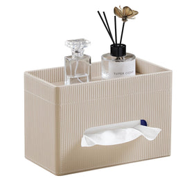 Cretkhp tissue box cover rectangle beige enhances decor while concealing packaging.