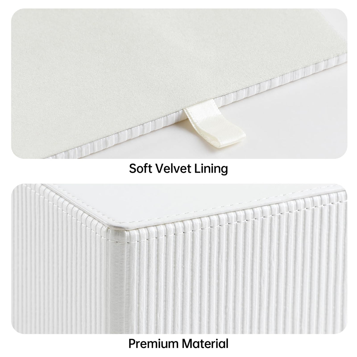 Cretkhp tissue box cover at 5.3 x 5.3 x 5.7 inches fits standard square boxes.