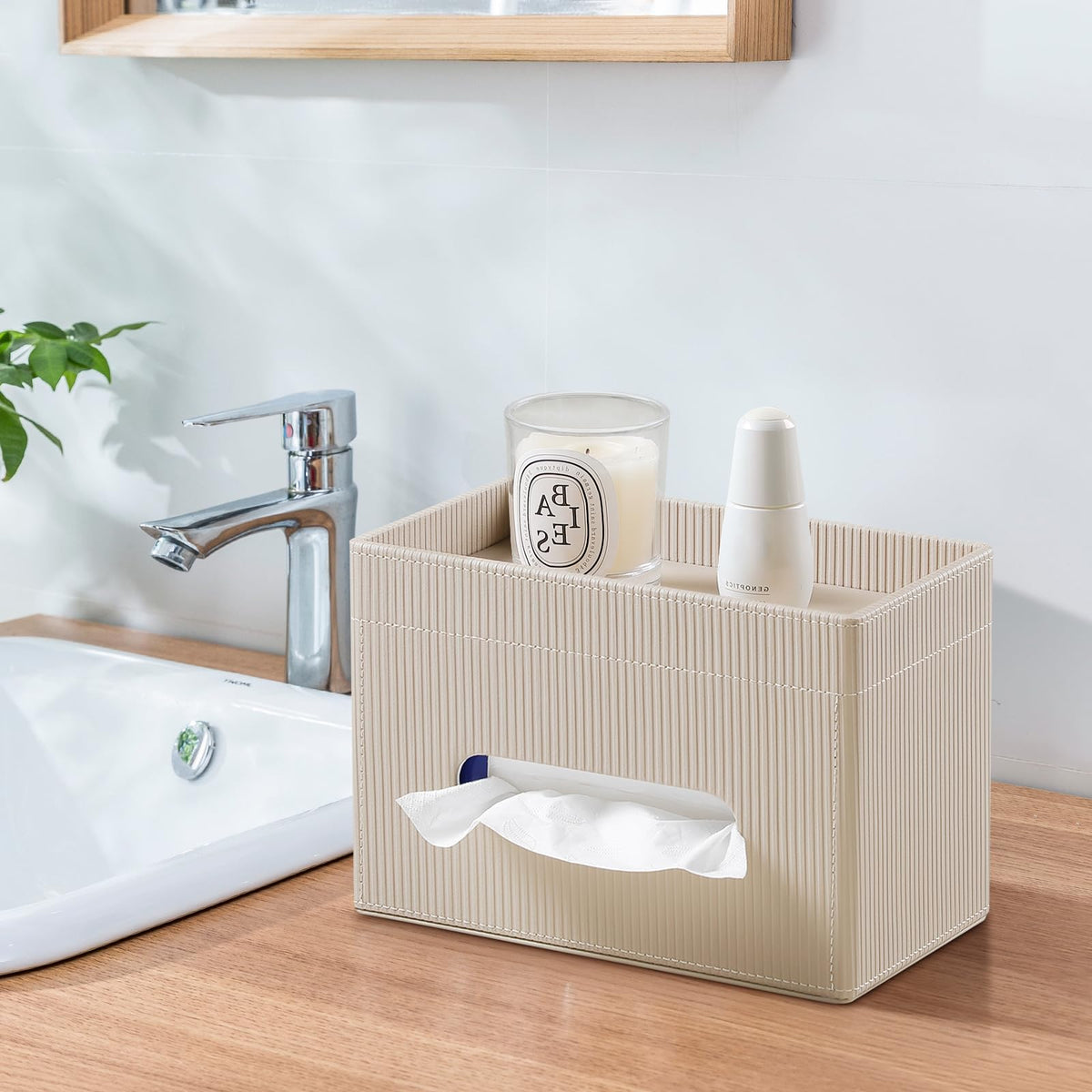 Cretkhp velvet interior and MDF core support tissue box safely.