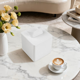 Cretkhp velvet interior provides a soft, premium feel while protecting tissue boxes.
