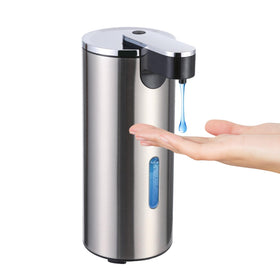 Crevauh automatic soap dispenser front view with easy-fill window for quick refills.