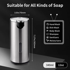 Crevauh automatic soap dispenser side view highlighting touchless operation and sleek profile.