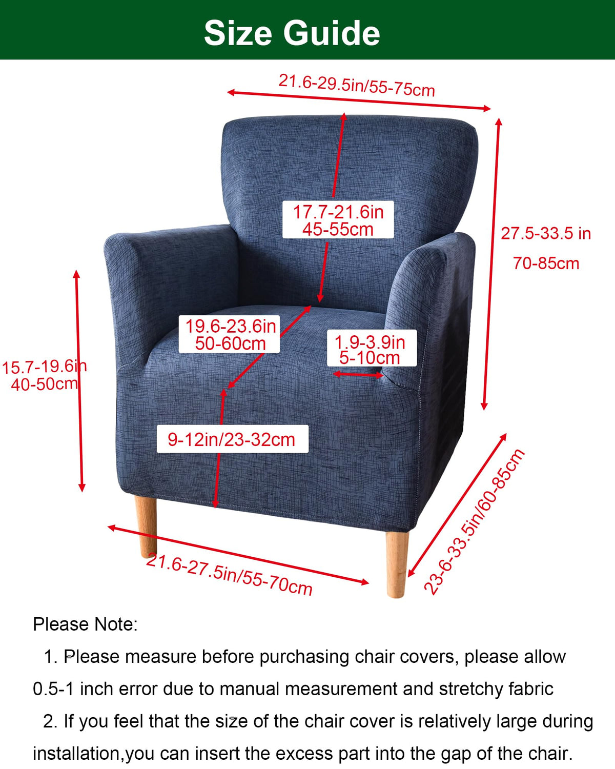 CRFATOP armchair-slipcover shows elastic-edge securing fabric in place.