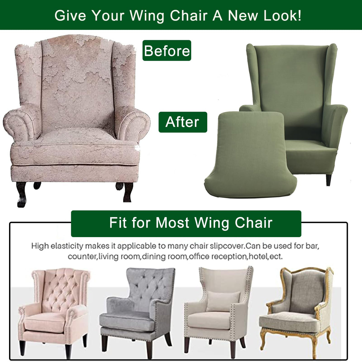 CRFATOP wrinkle-free fit maintains a sleek chair appearance.