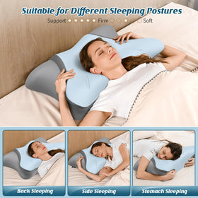 Crisgo bed scene shows restful sleep with the pillow on a neat bed setting.