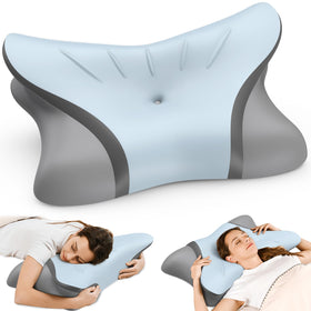 Crisgo cervical neck pillow with fish-tail design supports side sleepers and eases neck tension.