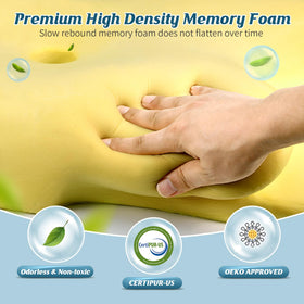 Crisgo ergonomic contour cradle supports back, side, and stomach sleepers.