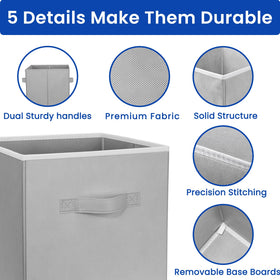 Criusia grey storage bin ideal dorm-room essential for neat closets.