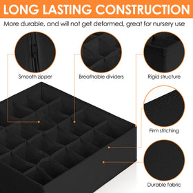 Criusia 12-cell and 24-cell bins organized by item type
