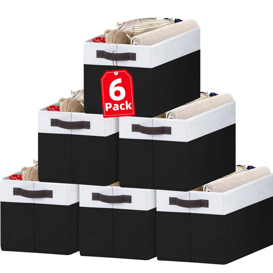 Criusia 6-pack closet organizers in a two-tone finish for dorm room organization.