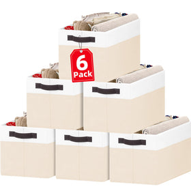 Criusia 6-pack large toy bins front view for organized playroom storage.
