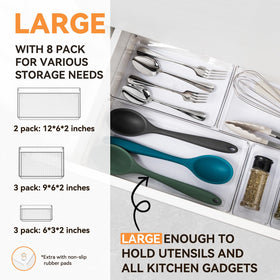 Criusia L-size dividers fit deep drawers for tools and gadgets.